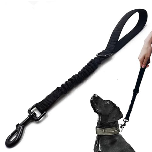 Trainingsleine für Hunde, kurz, 45,7 cm, 2,5 cm breit, strapazierfähig, mit gepolstertem Griff, Schwarz Trainingsleine für Hunde, kurz, 45,7 cm, 2,5 cm breit, strapazierfähig, mit gepolstertem Griff, Schwarz von HuaLiPet