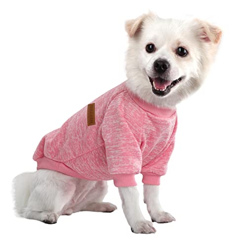 HuaLiSiJi Hundepullover Kleine Hunde Chihuahua Pullover Hunde Sweatshirt Hunde Hoodier, Warm und Leicht, Mit Einer Weichen Textur, Elastizität Leicht zu Tragen (Pink, M) von HuaLiSiJi