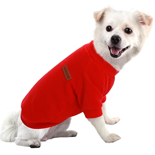 HuaLiSiJi Hundepullover Fleece Kleine Hunde Hoodie Chihuahua Kleidung Hundepullover Chihuahua Hunde Sweatshirt, Warm und Leicht, mit Einer Weichen Textur, Leicht zu Tragen und Hellen Farben (S, Rot) von HuaLiSiJi