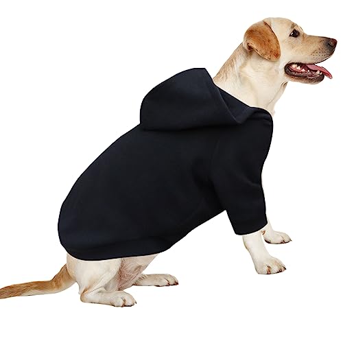 HuaLiSiJi Hoodie Hund Groß Hundepullover Grosse Hunde Hundepullover Labrador, Warm und Leicht, Mit Einer Weichen Textur, Leicht zu Tragen und Hellen Farben (5XL, Schwarz) von HuaLiSiJi