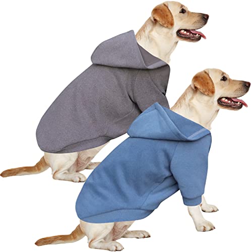 HuaLiSiJi Hoodie Hund Groß Hundepullover Grosse Hunde Hundepullover Labrador, Warm und Leicht, Mit Einer Weichen Textur, Leicht zu Tragen und Hellen Farben (5XL,Grau+Haze Blue) von HuaLiSiJi