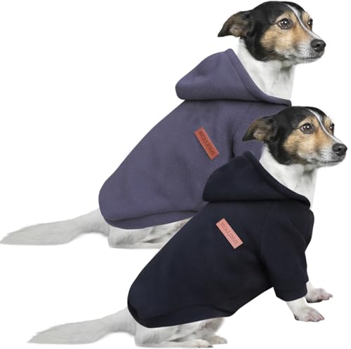 HuaLiSiJi Kapuzenpullis für Hunde Hoodie Hunde Sweatshirt Fleece Chihuahua Pullover Warm und Leicht, Sehr Schön, Bequem und Weich, Super Anzuziehen (3XL, Schwarz+Grau) von HuaLiSiJi