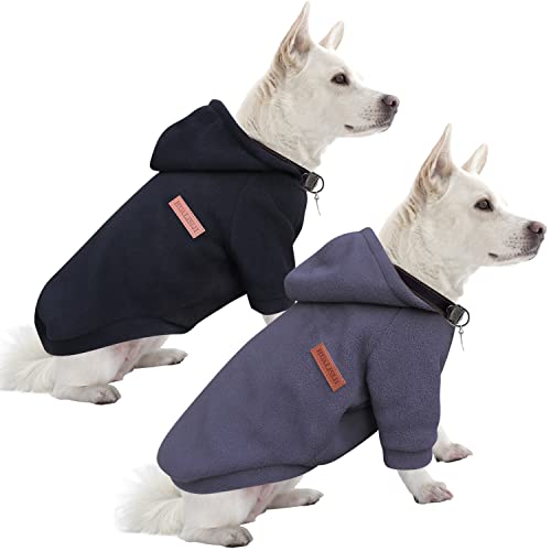 HuaLiSiJi Hunde Hoodie Hunde Sweatshirt Fleece Pullover Hund Chihuahua Pullover, Warm und Leicht, Mit Einer Weichen Textur, Leicht zu Tragen und Hellen Farben (L, Schwarz+Grau) von HuaLiSiJi