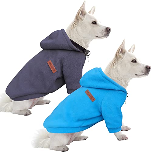 HuaLiSiJi Hunde Hoodie Hunde Sweatshirt Fleece Pullover Hund Chihuahua Pullover, Warm und Leicht, Mit Einer Weichen Textur, Leicht zu Tragen und Hellen Farben (L, Blau+Grau) von HuaLiSiJi