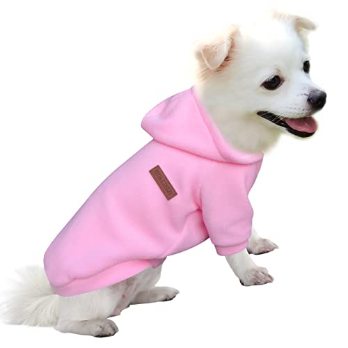 HuaLiSiJi Hunde Hoodie Kapuzenpullis - Sweatshirt Fleece Warm und Leicht, Sehr Schön, Bequem und Weich, Super Anzuziehen (L, Rosa) von HuaLiSiJi
