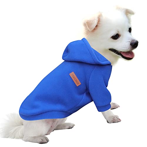 HuaLiSiJi Hunde Hoodie Hunde Sweatshirt Fleece Pullover Hund Chihuahua Pullover, Warm und Leicht, Mit Einer Weichen Textur, Leicht zu Tragen und Hellen Farben (M, Dark Blue) von HuaLiSiJi