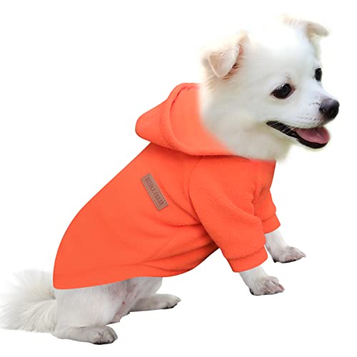 HuaLiSiJi Hunde Hoodie Hunde Sweatshirt Fleece Pullover Hund Chihuahua Pullover, Warm und Leicht, Mit Einer Weichen Textur, Leicht zu Tragen und Hellen Farben (S, Orange) von HuaLiSiJi