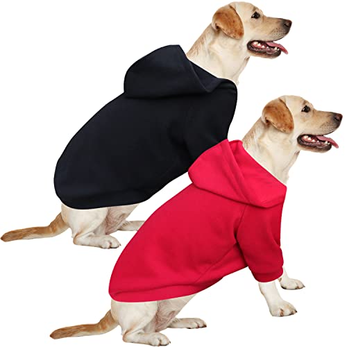 HuaLiSiJi Hunde Hoodie Hund Kapuzenpullis Groß Hundepullover Grosse Hunde Hundepullover Groß, Warm und Leicht, Mit Einer Weichen Textur, Leicht zu Tragen und Hellen Farben (5XL, Schwarz+Rot) von HuaLiSiJi