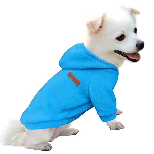 HuaLiSiJi Hunde Hoodie Kapuzenpullis für Hunde Hunde Sweatshirt Fleece Warm und Leicht, Sehr Schön, Bequem und Weich, Super Anzuziehen (L, Blau) von HuaLiSiJi