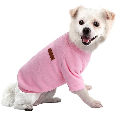 HuaLiSiJi Hunde Pullover Rosa Fleece Mantel Hunde Hundepulli für Kleine Hunde, Weichheit Komfort und Wärme, Geeignet für kleine, mittlere und große Hunde (M, Rosa) von HuaLiSiJi