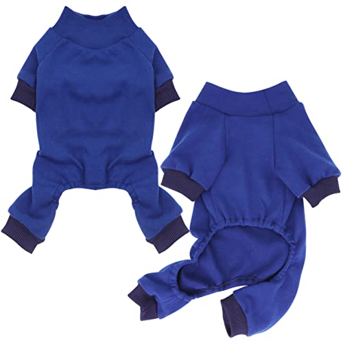 HuaLiSiJi Hundepyjama Kleine Hunde,Elastisch und Bequem Weich und Warm Einfach an und Auszuziehen für Kleine und Mittelgroße Hunde Geeignet (S, Navy Blau) von HuaLiSiJi