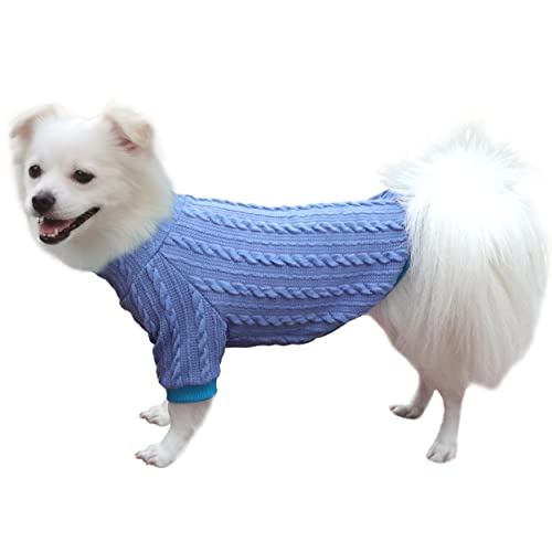 HuaLiSiJi Hundepullover Chihuahua Pullover Chihuahua Kleidung Small Dog Sweater, Elastizität Weichheit Komfort und Wärme (M, Blue) von HuaLiSiJi