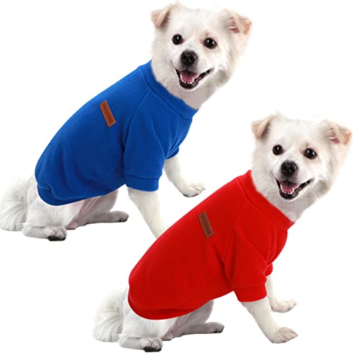 HuaLiSiJi Hundepullover Fleece Hundepullover Groß Hunde Sweatshirt, Warm und Leicht, Mit Einer Weichen Textur, Leicht zu Tragen und Hellen Farben (3XL, Rot+Dark Blau) von HuaLiSiJi