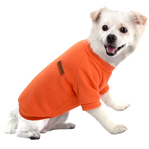 HuaLiSiJi Hundepullover Fleece Hundepullover Kleine Hunde Warm, Hundepullover für Chihuahua, Weichheit Komfort und Wärme, Geeignet für Kleine, Mittlere und Große Hunde (L, Orange) von HuaLiSiJi