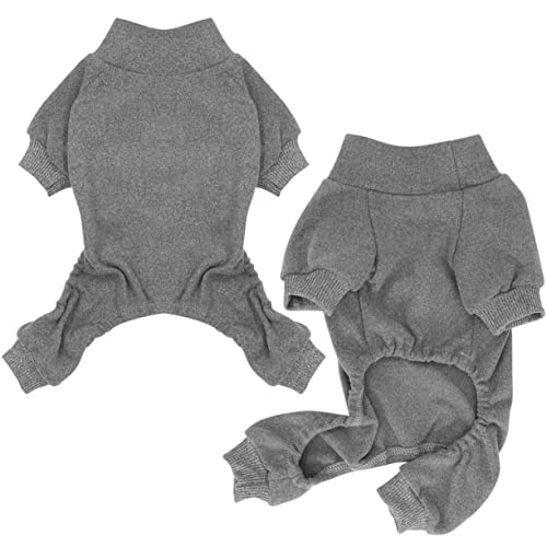 HuaLiSiJi Hundepyjama Kleine Hunde Schlafanzug,Elastisch und Bequem Weich und Warm Einfach an und Auszuziehen für Kleine und Mittelgroße Hunde Geeignet (XL, Grau) von HuaLiSiJi