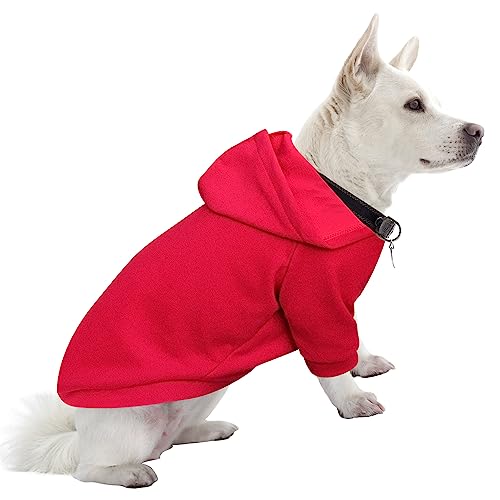 HuaLiSiJi Kapuzenpullis für Hunde hundepullover Weihnachten Hunde Hoodie, Warm und Leicht, Mit Einer Weichen Textur, Leicht zu Tragen und Hellen Farben (S, Rot) von HuaLiSiJi