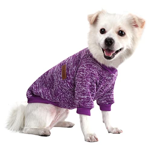 HuaLiSiJi Hundepullover Kleine Hunde Sweatshirt Kapuzenpullis für Hunde Chihuahua Pullover Hunde Hoodie, Warm und Leicht, Mit Einer Weichen Textur, Elastizität Leicht zu Tragen (Lila,M) von HuaLiSiJi