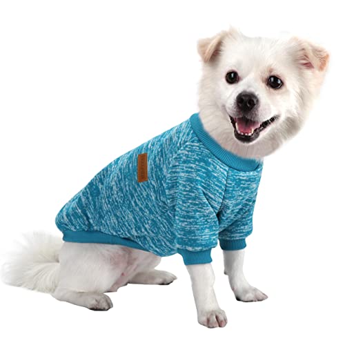 HuaLiSiJi Hundepullover Fleece Hunde Sweatshirt Hundepullover Strick, Warm und Leicht, Mit Einer Weichen Textur, Elastizität Leicht zu Tragen (Blau, M) von HuaLiSiJi