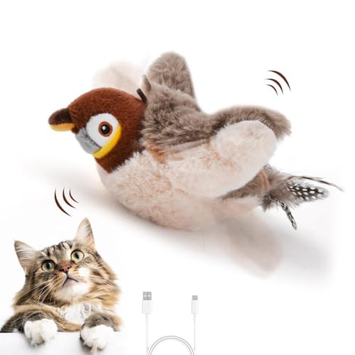 HuaMuDM Katzenspielzeug Vogel Fliegt Elektrisch, Interaktives Katzenspielzeug Vogel mit Katzenminze, Fliegender Vogel Spielzeug für Katzen, Elektrisches Vogelspielzeug für Katzen, Flying Bird Cat Toy HuaMuDM Katzenspielzeug Vogel Fliegt Elektrisch, Interaktives Katzenspielzeug Vogel mit Katzenminze, Fliegender Vogel Spielzeug für Katzen, Elektrisches Vogelspielzeug für Katzen, Flying Bird Cat Toy von HuaMuDM