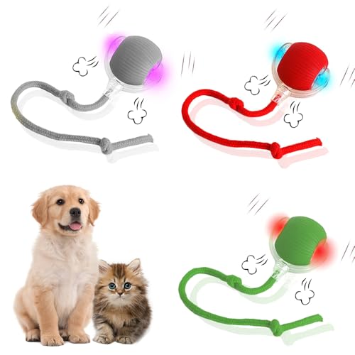 Katzenspielzeug Elektrisch，3 PCS Interaktives Hundespielzeug Ball, Elektrischer Hundeball Spielzeug, interaktives Katzen und Hundespielzeug, Smart Automatisch Rollender Ball für Katzen und Hunde von HuaMuDM