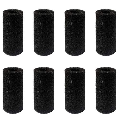 YUEYUAN Aquarium Schwammfilter 8 Stücke Tank Pumpe Filterschwamm, Ansaugfilter Schwamm Ersatz Aquarium Schwammfilter, vorfilter Aquarium rund Filterschwamm für Fisch Garnelen (schwarz) von YUEYUAN