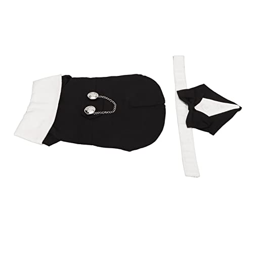 Formelles Outfit für Welpen, Leichtes, Schwarzes, Hautfreundliches Hundekostüm, Atmungsaktiv, für Hochzeitsfeiern für Kleine und Mittelgroße Hunde (M) von Huairdum