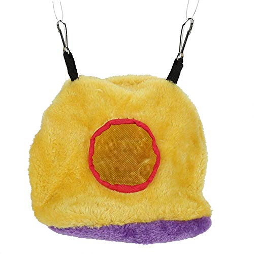 Huairdum Baumwolle Papageien Nester, Winter Bird Swing Bett Winddicht warm gelb blau Plüsch Hängematte hunging House mit DREI optionalen Größe für kleine Haustiere Eichhörnchen Igel(11-Gelb) von Huairdum