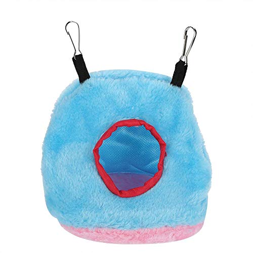 Huairdum Baumwolle Papageien Nester, Winter Bird Swing Bett Winddicht warm gelb blau Plüsch Hängematte hunging House mit DREI optionalen Größe für kleine Haustiere Eichhörnchen Igel(13-Blau) von Huairdum