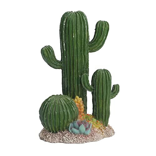 Huairdum Reptilienbecken Kaktus-Ornament, Kaktus-Wüsten-Dekor, vielseitige Form, echtes Harz, praktisch für Aquarien von Huairdum