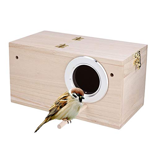 Huairdum Vogelzucht Box, Holz Pet Nests Papageien Zuchthaus Käfig Zubehör mit 9,6 x 5,1 x 5,1 Zoll Größe für Papageien Vogel(Rechte Öffnung-#2) von Huairdum