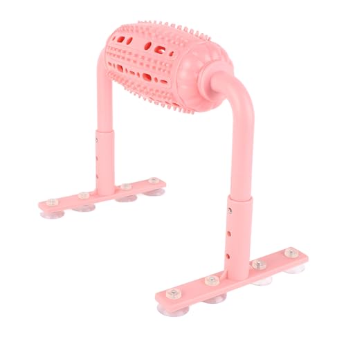 Tierfutter-Roller-Spielzeug, Haustier-Leckerli-Spender, Höhenverstellbarer Interaktiver Silikon-Puzzle-Roller für Katzen und Hunde (PINK) von Huairdum