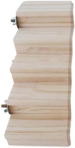 Holz Hamster Kletterleiter Hamsterkäfig 5-stufige Leiter Papagei Spielzeug Klettertreppe Holzplattform Springboard Trainingswerkzeug (A) von HuangguiyuanV
