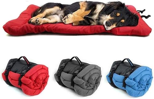 HuangguiyuanV Faltbare, wasserabweisende Hundebett-Matratze, aufrollbare Reise-Hunde-Isomatte, mit rutschfester Unterseite, für Reisen im Freien von HuangguiyuanV