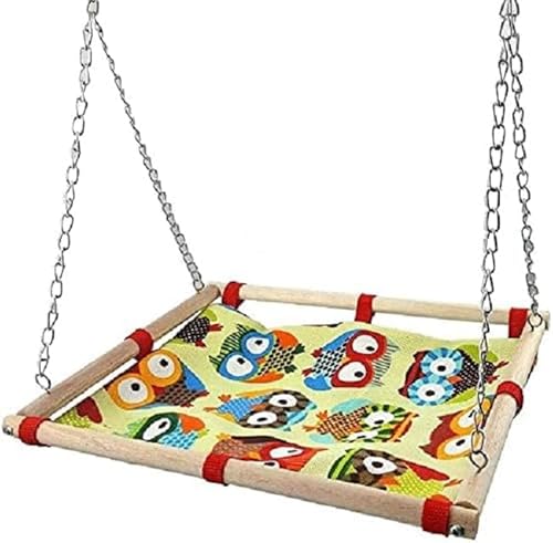 Vogel Leinwand Hängematte, Holz Papagei Schaukel Bett, Hängender Käfig Papagei Spiel Bett Schaukel Spielzeug, für Vögel Käfig Zubehör von HuangguiyuanV