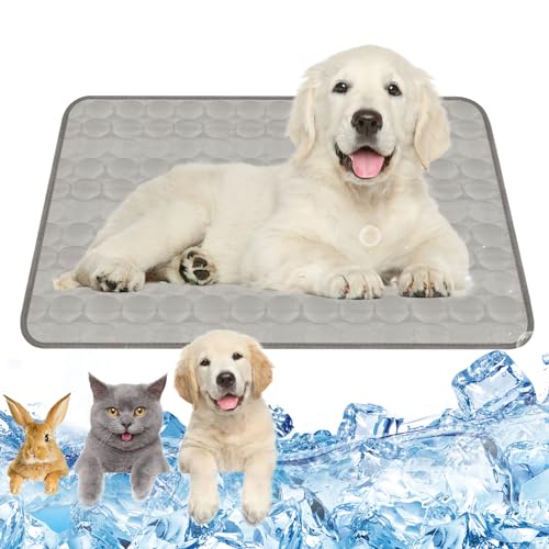 Hundekühlmatte Selbstkühlend 70x55cm Kühlmatte Hund Grau Kühlmatte für Hunde Größe L Kühlmatte für Katzen Katzen Waschbar Haustier Kühlmatte für Zuhause Unterwegs Oder Im Auto von Huanmin