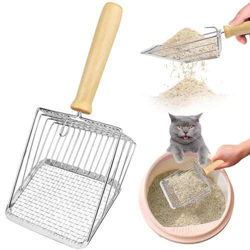 Huanmin Cat Litter Scoop, Katzenschaufel für Katzenklo, 27.5 X 13cm Katzenschaufel, Hole Spacing 3 Mm Und 10mm Katzenstreuschaufeln, Katzenschaufel Metall, Schaufel für Katzenstreu, für Cat Litter Huanmin Cat Litter Scoop, Katzenschaufel für Katzenklo, 27.5 X 13cm Katzenschaufel, Hole Spacing 3 Mm Und 10mm Katzenstreuschaufeln, Katzenschaufel Metall, Schaufel für Katzenstreu, für Cat Litter von Huanmin