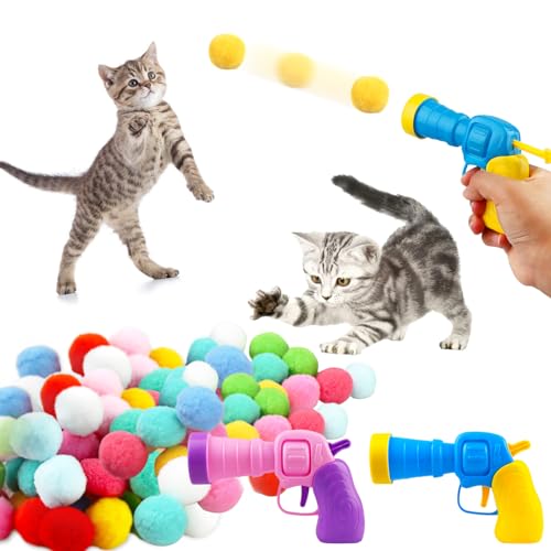 Huanmin Katzenspielzeug, Interaktives Katzenspielzeug, Katzen Ball, Cat Toy, Spielzeug für Katzen, Geräuschloser Katzen Spielzeug für Katzen Indoor, Bunte Cats Bälle, Katzenbälle Werfer von Huanmin