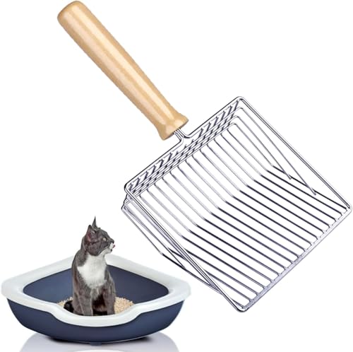 Huanmin Katzenstreu Entsorgungseimer Schaufel, Katzenstreu Schaufel Metall, Streuschaufel Katzenklo, Katzenstreuschaufel Metall Streuschaufel Schaufel Edelstahl（28cm） von Huanmin