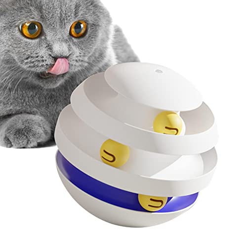 Huaxingda Katzenballspielzeug - 3-lagiges Katzen-Puzzlespielzeug - Trainingsspielzeug für Katzen, lustiges Katzenspielzeug zum Trainieren, Energie verbrauchen, Haustiere von Huaxingda