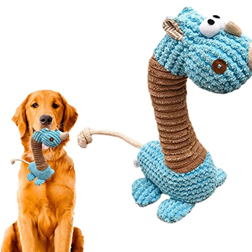 Huaxingda Plüsch Giraffe Hundespielzeug | Giraffe Dog Quietschendes Interaktives Spielzeug | Halloween-Hundespielzeug, lustige Giraffe, quietschendes Hundespielzeug, Kauspielzeug für mittelgroße von Huaxingda