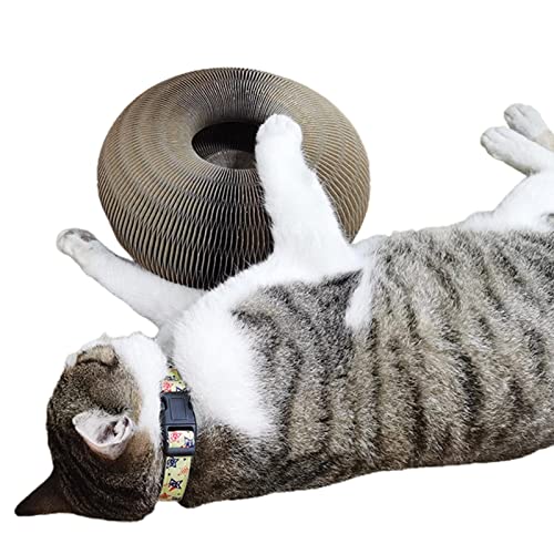 Modernes Design Katzenkratzspielzeug | 2 in 1 Lustige geformte Katzenkratzbrett | Interaktives Kratzspielzeug mit einem Spielzeugglockenball Huaxingda von Huaxingda