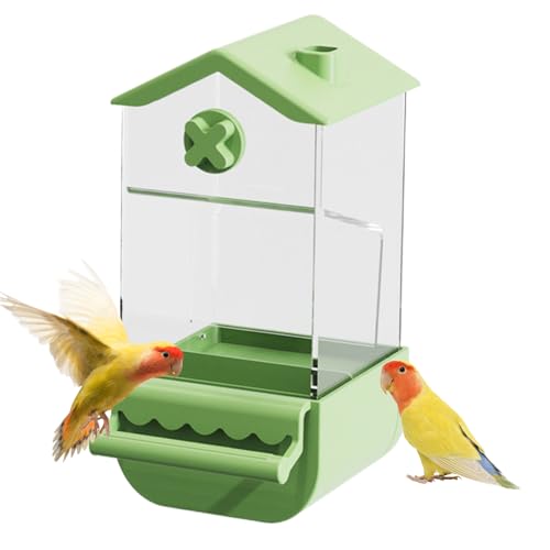 Huayeex Automatische Vogelfutterstation Für Käfig,Indoor-Futterspender Für Wellensittiche - Spritzwassergeschützter Futterbehälter Für Großsittiche, Unzertrennliche Und Wellensittiche von Huayeex