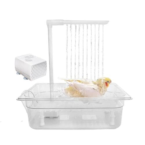 Huayeex Bird Automatische Badewanne Dusche Papageienbad Zirkulierendes Wasser Sittich Dusche mit Pumpe, Indoor Zirkulierende Wasserbadewanne für Afrikanische Grau, Nymphensittich von Huayeex