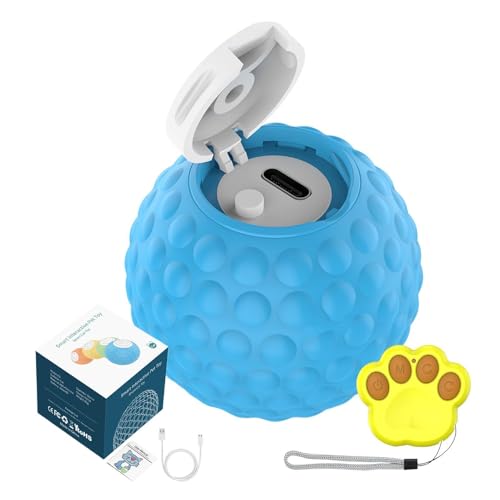 Huayeex Cat Rolling Ball Spielzeug - Cat Teaser Spielzeug - 2 LED Modi USB Wiederaufladbare Fernbedienung Kätzchen Ball Vogelgeräusch IP54 Wasserdicht Huayeex Cat Rolling Ball Spielzeug - Cat Teaser Spielzeug - 2 LED Modi USB Wiederaufladbare Fernbedienung Kätzchen Ball Vogelgeräusch IP54 Wasserdicht von Huayeex