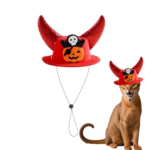 Huayeex Hut für kleine Hunde – Horn-Design, Halloween-Haustier-Hut, verstellbare Kopfbedeckung für Familientreffen, Festivals, Feiern, Bühnenshow, Theater, Aufführungen, Cosplay, Party, Maskerade Huayeex Hut für kleine Hunde – Horn-Design, Halloween-Haustier-Hut, verstellbare Kopfbedeckung für Familientreffen, Festivals, Feiern, Bühnenshow, Theater, Aufführungen, Cosplay, Party, Maskerade von Huayeex