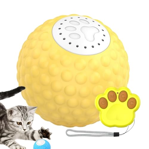 Huayeex Intelligenter Katzenrollball, interaktives Spielzeug für Indoor-Katzen, 2 LED-Modi, Vogel-Sound, Fernbedienung, Kätzchenball für Indoor-Spielen, stimuliert den Jagdinstinkt Huayeex Intelligenter Katzenrollball, interaktives Spielzeug für Indoor-Katzen, 2 LED-Modi, Vogel-Sound, Fernbedienung, Kätzchenball für Indoor-Spielen, stimuliert den Jagdinstinkt von Huayeex