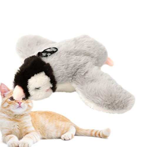 Huayeex Interaktives Tierspielzeug mit fliegenden Vögeln - Vogelspielzeug für Hauskatzen | Wiederaufladbares Plüsch-Spatzenspielzeug enthält Katzenminze für Hauskatzen, automatische interaktive von Huayeex
