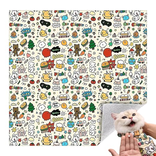 Huayeex Katzen-Wickeltuch Zur Krallenpflege - Selbstklebende Katzen-Ruhehilfe,Kratzschutz Decke Für Haustiere Wie Chinchilla Hase Und Katzenfellpflege Mittel Groß Huayeex Katzen-Wickeltuch Zur Krallenpflege - Selbstklebende Katzen-Ruhehilfe,Kratzschutz Decke Für Haustiere Wie Chinchilla Hase Und Katzenfellpflege Mittel Groß von Huayeex