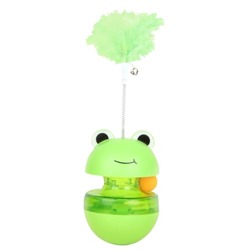 Huayeex Slow Feeder Teaser Ball, Frosch-Design, interaktiver Leckerli-Spender für langsames Futter, Kätzchen-Gewichtsverlust-Hilfe zur Linderung von Langeweile von Huayeex