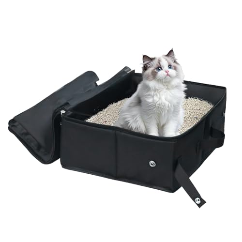 Huayeex Tragbare Katzentoilette | Reise Katzenklo | Auslaufsicherer Behälter mit Deckel, Faltbarer Tragebehälter, Katzenzubehör für Innen- und Außenbereich, Camping, Auto, Wohnung und Flugzeug Huayeex Tragbare Katzentoilette | Reise Katzenklo | Auslaufsicherer Behälter mit Deckel, Faltbarer Tragebehälter, Katzenzubehör für Innen- und Außenbereich, Camping, Auto, Wohnung und Flugzeug von Huayeex